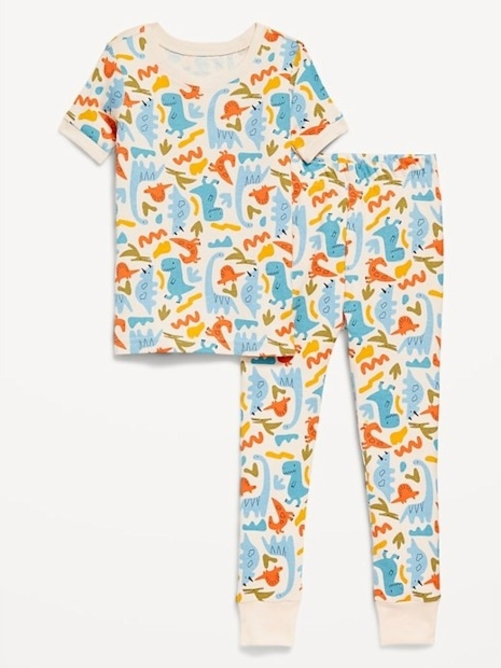 Old Navy 5T Kids Dinosaur Pajama Set Short Sleeve Long Pants Boys Girls